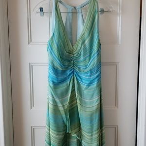 Blue & green flowy summer dress